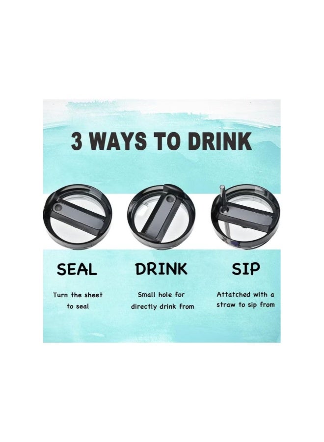 كوب معزول بتفريغ الهواء مع شفاطة، سعة 40 أونصة، أسود - Image 4